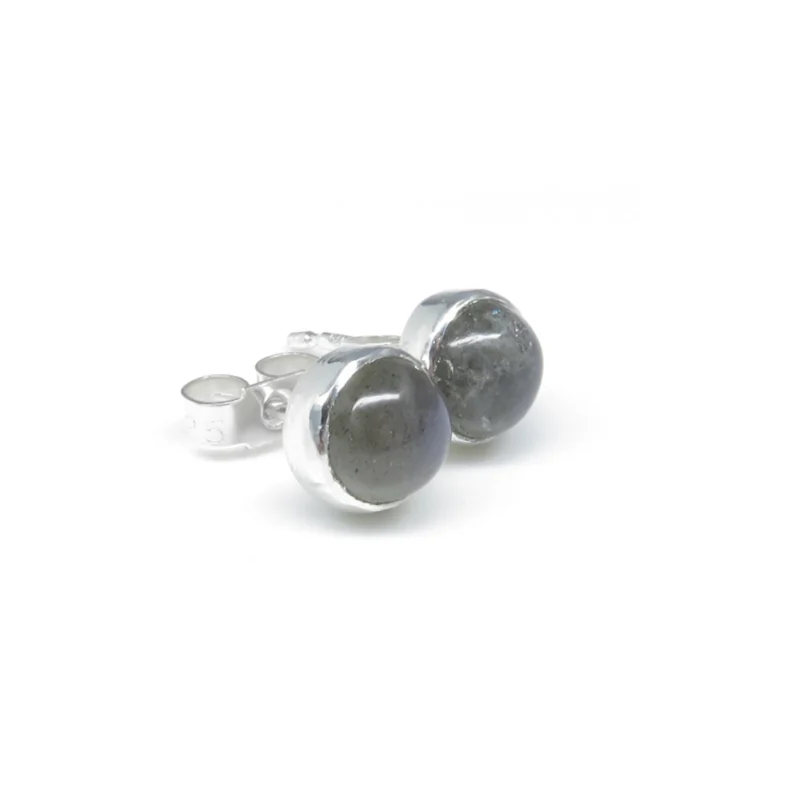 Sterling silver 6mm Labradorite earrings